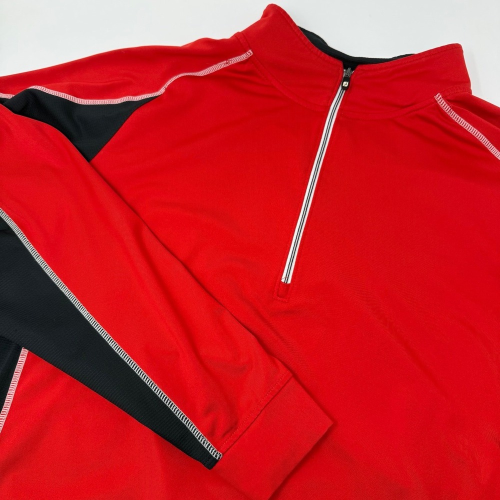 Men's footjoy red pullover quarter 1/2 zip size xl